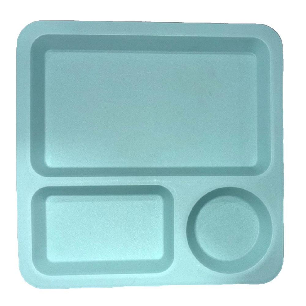 5 Divided Plates Trays Blue 3 Section Unbreakable BPA Free Pillowfort Kids Dish
